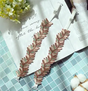 Embroidery Sequin Olive Leaf Bra Straps