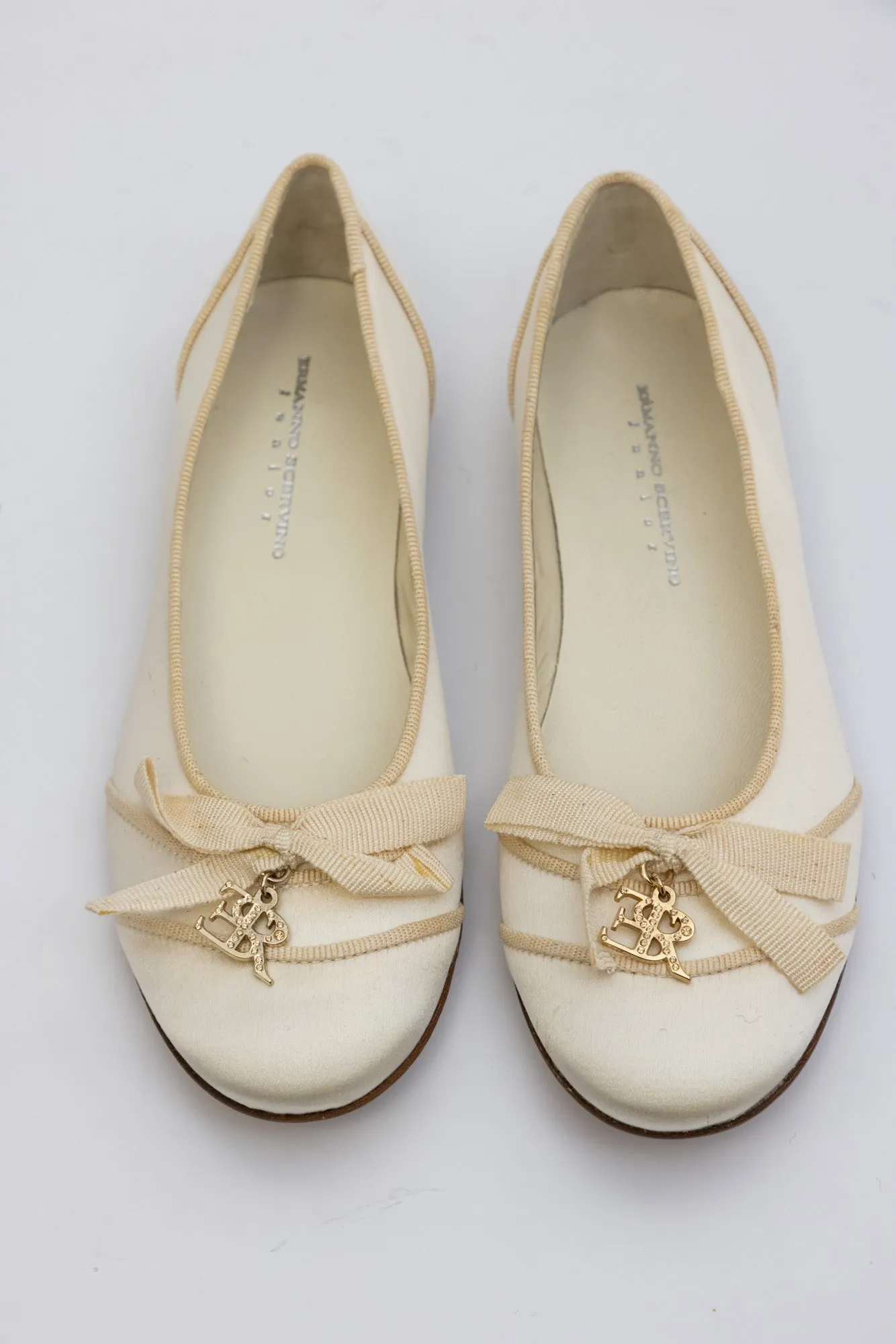 ERMANNO SCERVINO Satin Beige Ballerina Shoes ( Junior)