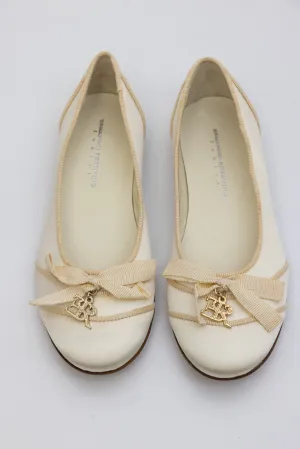 ERMANNO SCERVINO Satin Beige Ballerina Shoes ( Junior)