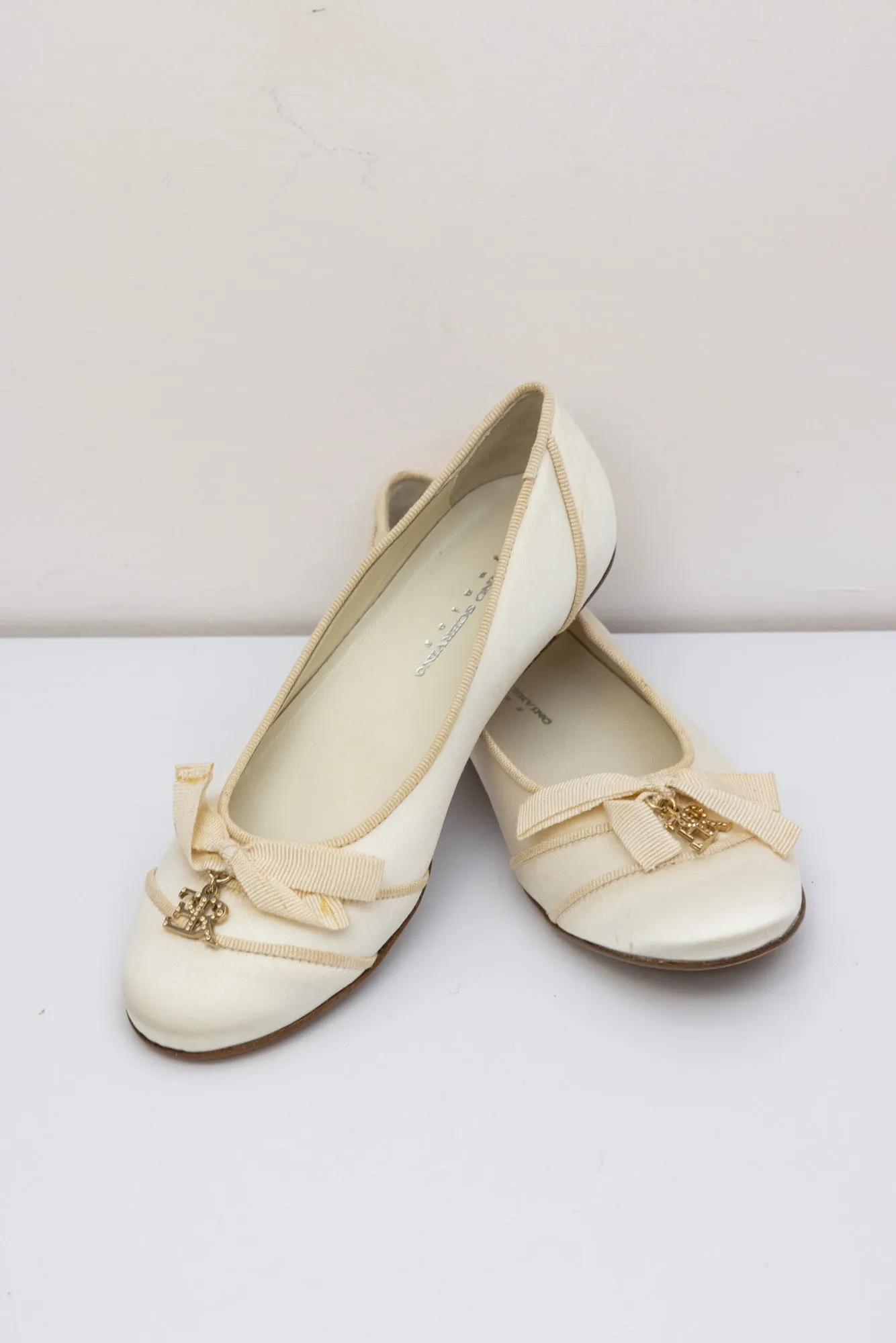 ERMANNO SCERVINO Satin Beige Ballerina Shoes ( Junior)
