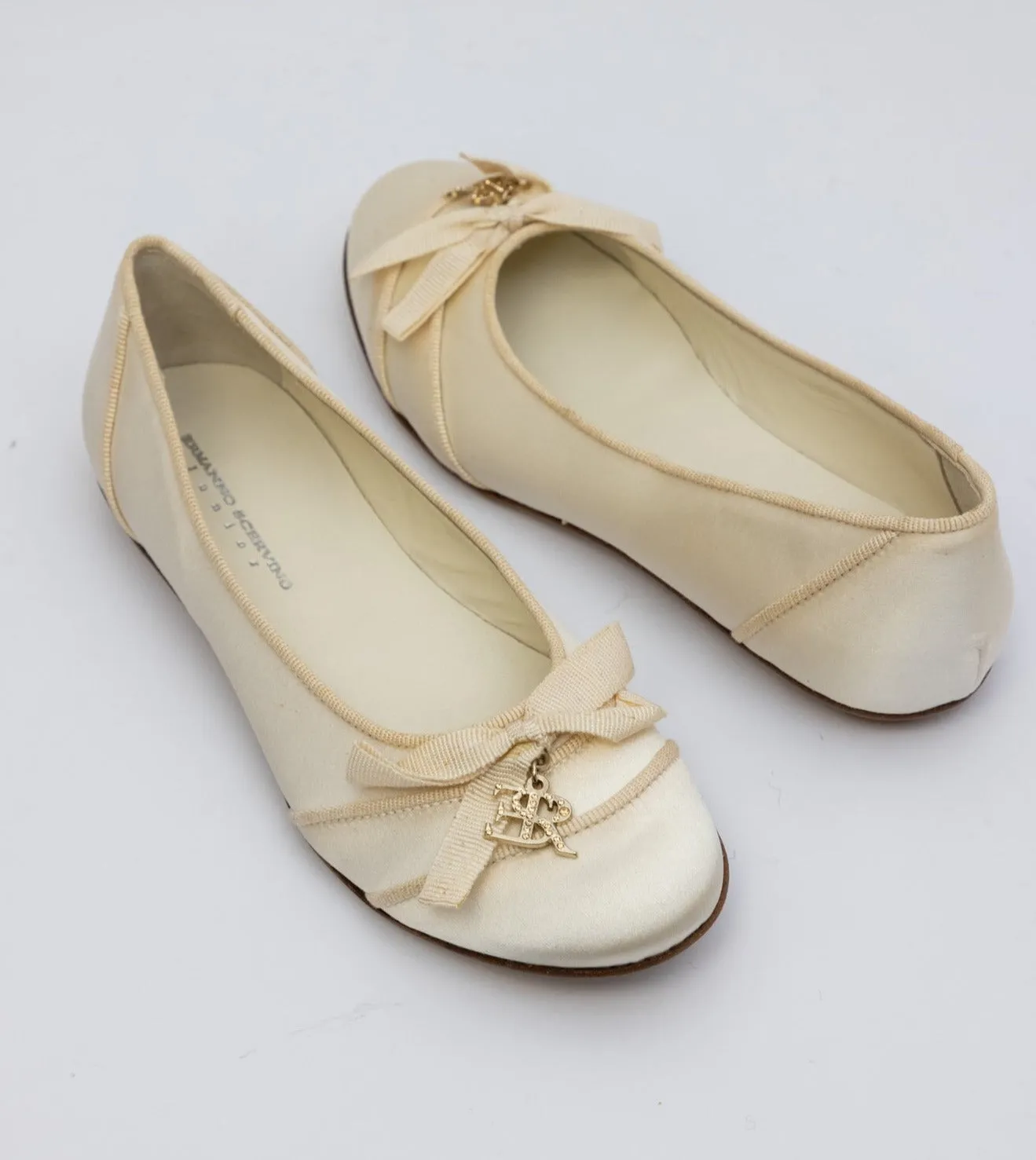 ERMANNO SCERVINO Satin Beige Ballerina Shoes ( Junior)