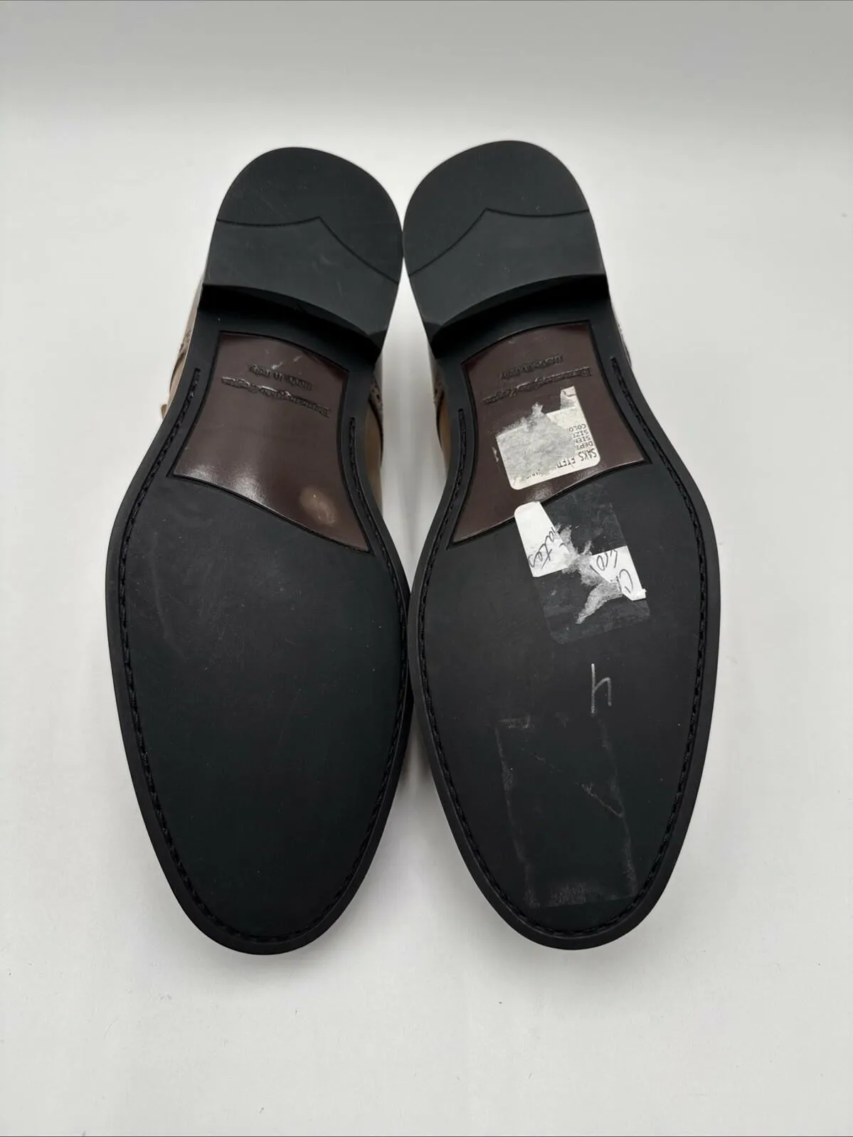 ERMENEGILDO ZEGNA Siena Flex Single Monk Strap Shoes Brown Leather Size 8D - Very Good