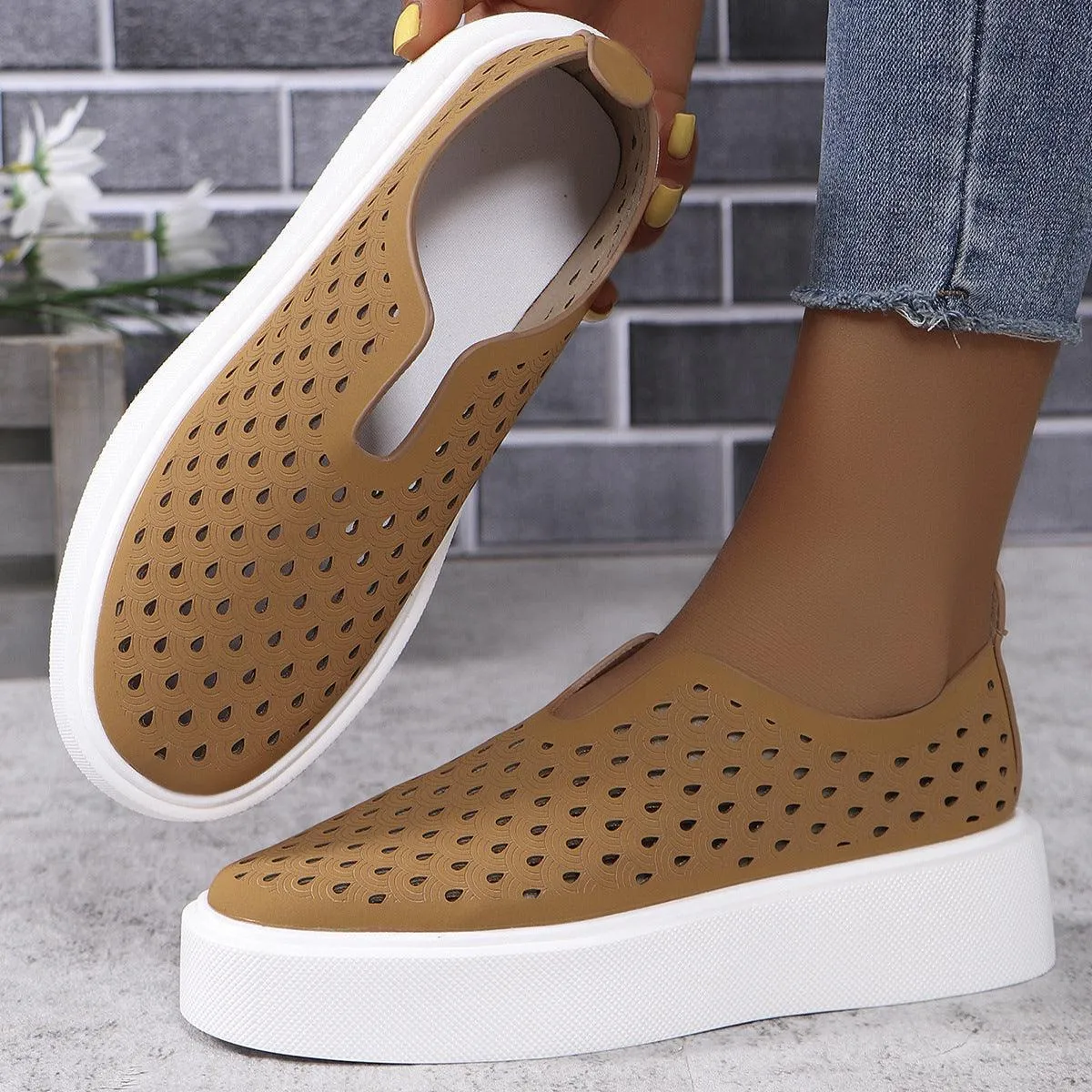 Fashion Hollow Flat Shoes For Women