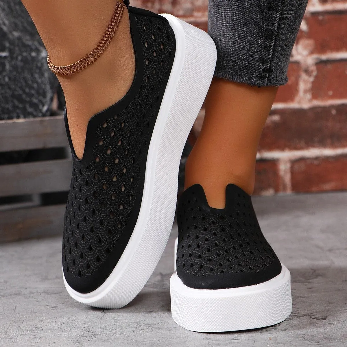Fashion Hollow Flat Shoes For Women