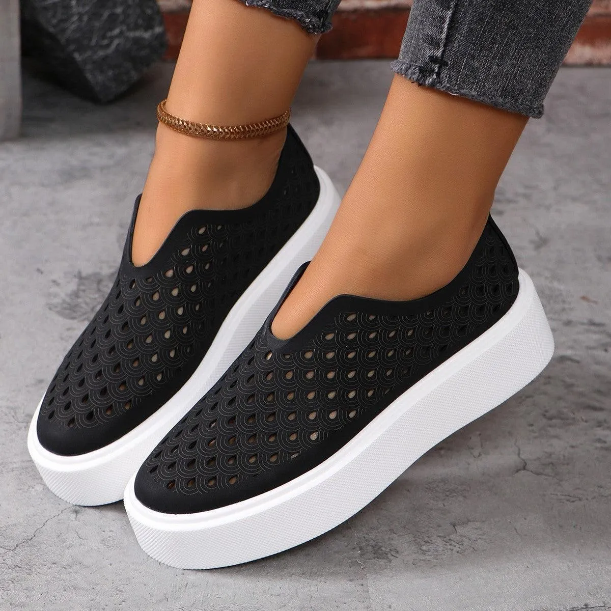 Fashion Hollow Flat Shoes For Women