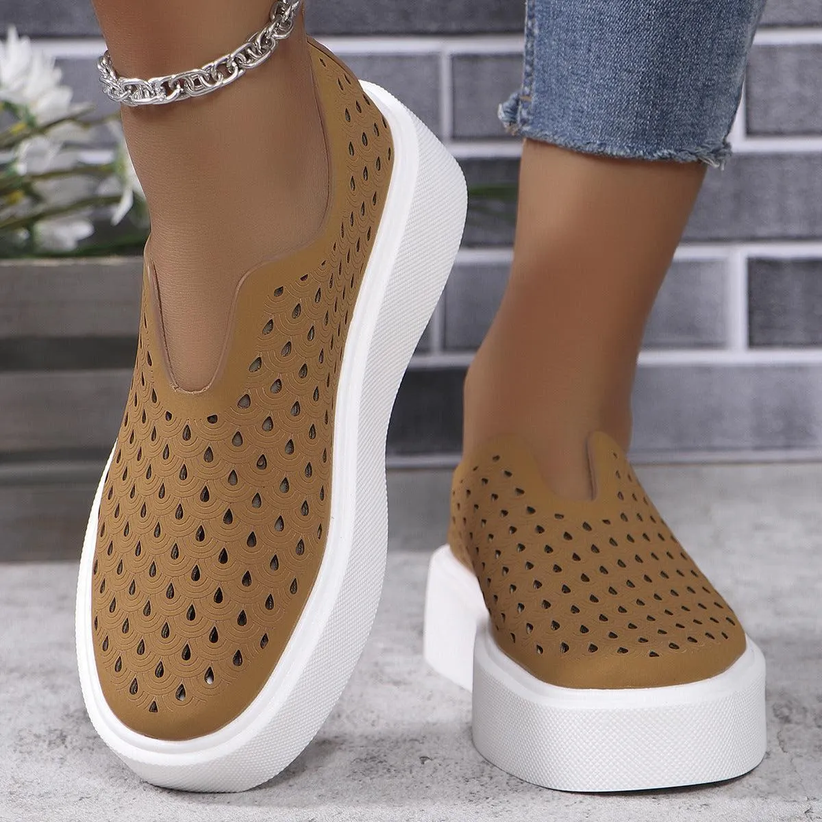 Fashion Hollow Flat Shoes For Women