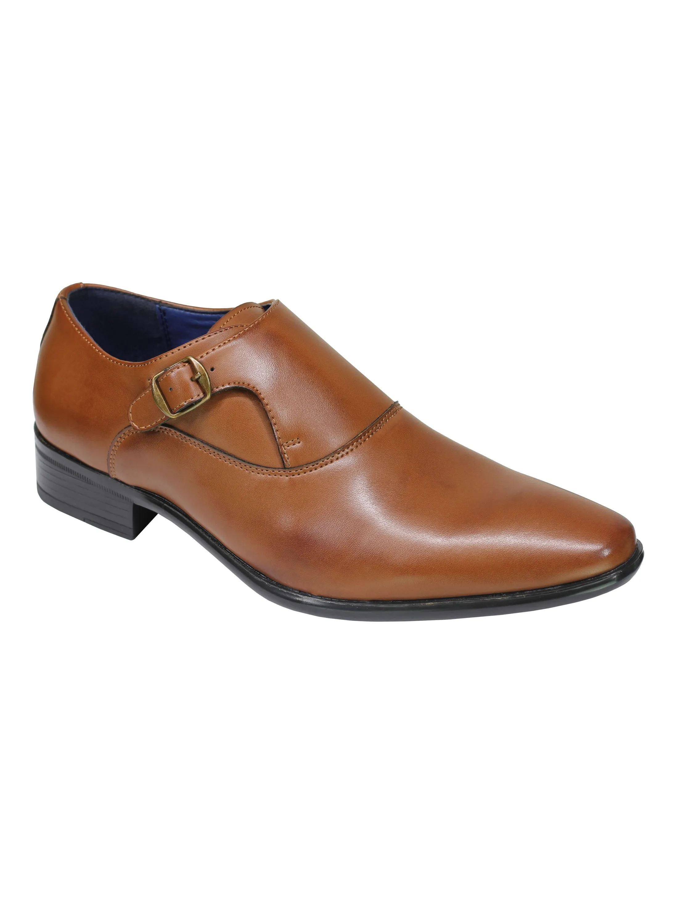 FAUX LEATHER MONK STRAP BUCKLE SHOES
