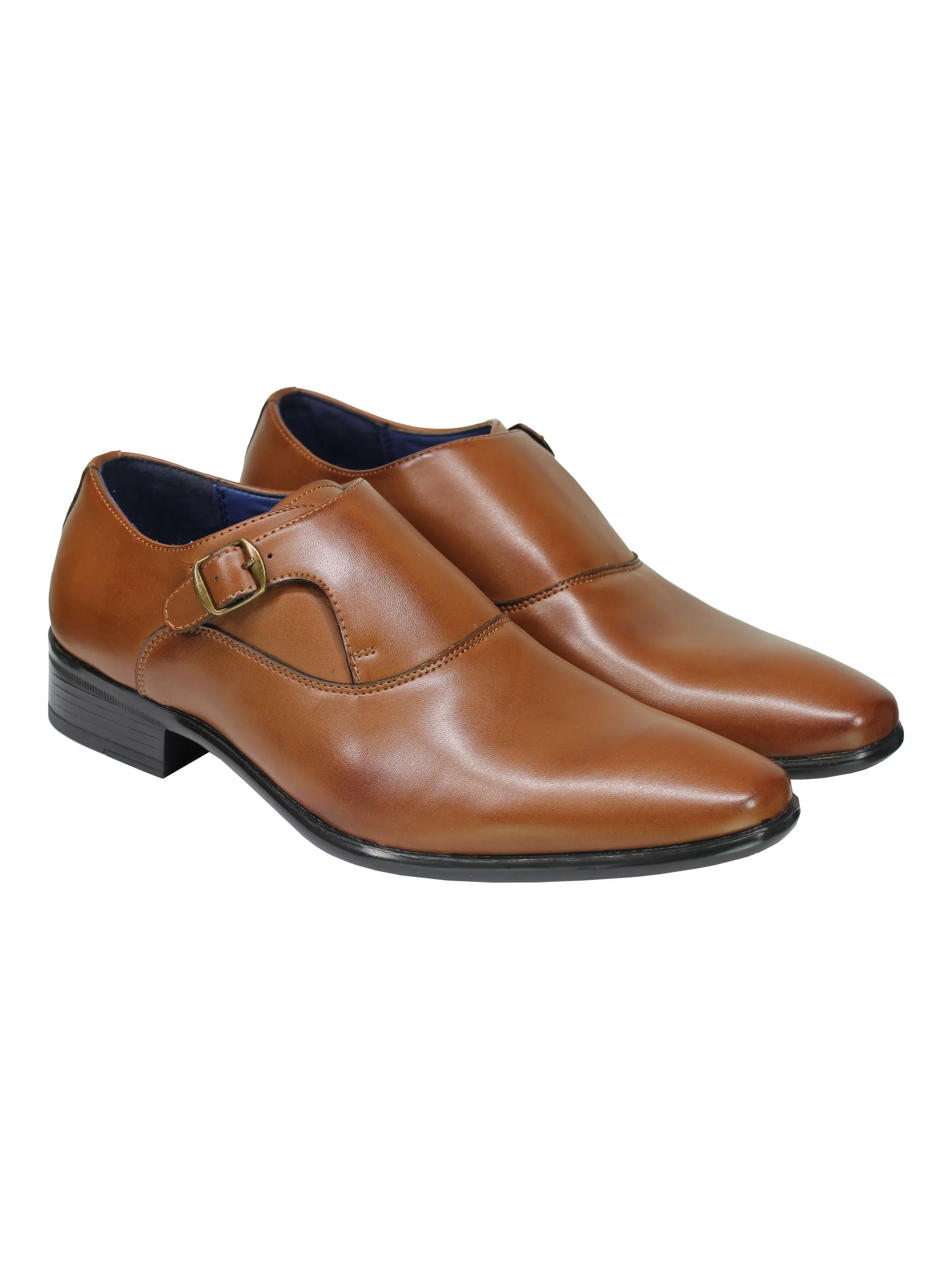 FAUX LEATHER MONK STRAP BUCKLE SHOES