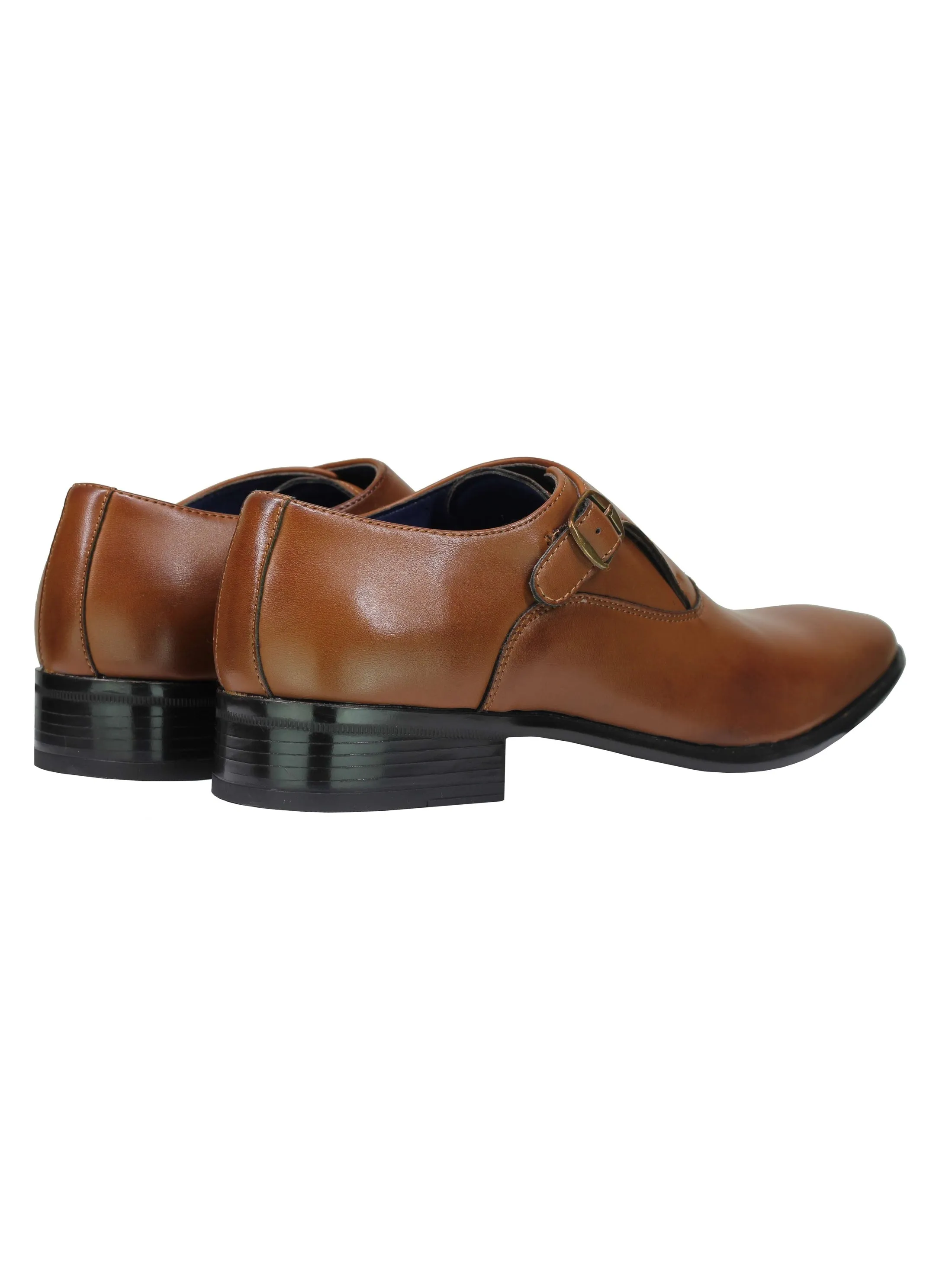 FAUX LEATHER MONK STRAP BUCKLE SHOES