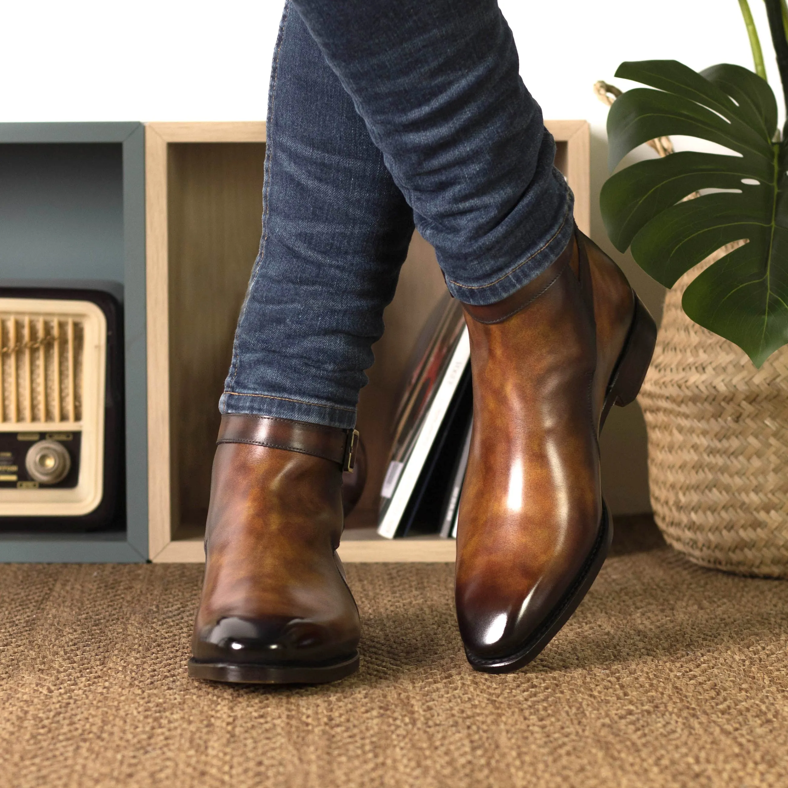 Fire Patina Jodhpur Boots