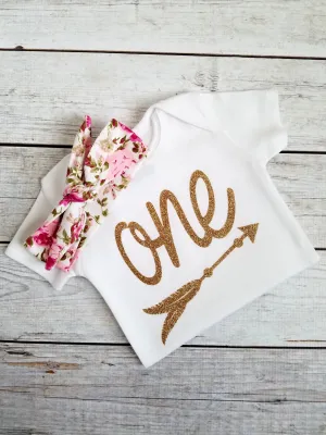 First Birthday Outfit Girls One Bodysuit 1st Birthday Onesie Tribal First Birthday