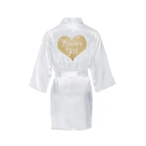 Flower Girl Robe - Glitter Heart
