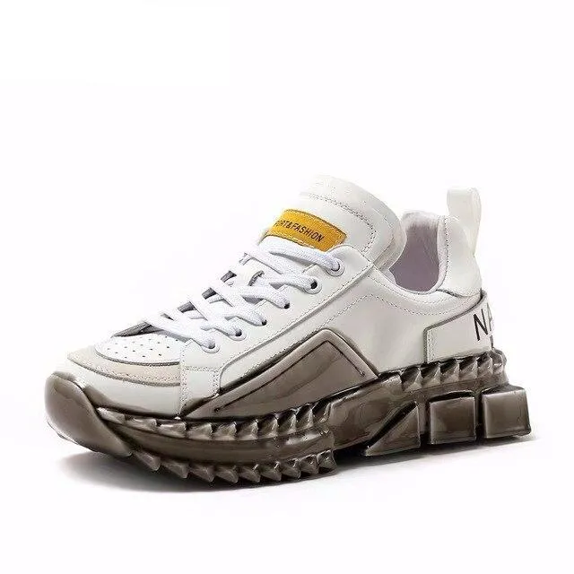 Formal Shoes Men  Newest Fashion Thick Sole Platform Hard-Wearing Shoes Sneaker Slip-on Men Shoes Running Outdoor