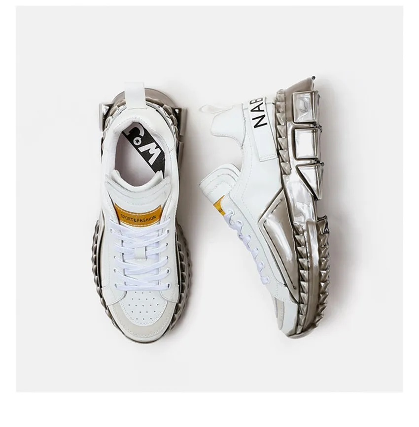 Formal Shoes Men  Newest Fashion Thick Sole Platform Hard-Wearing Shoes Sneaker Slip-on Men Shoes Running Outdoor