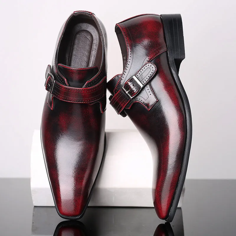 Garrison - Mens patent monk shoes