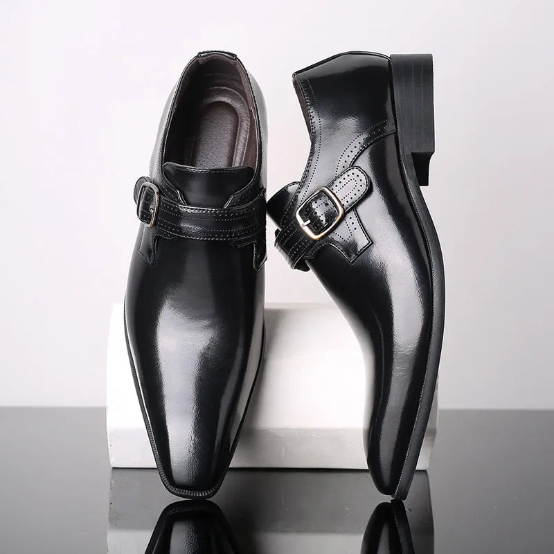 Garrison - Mens patent monk shoes