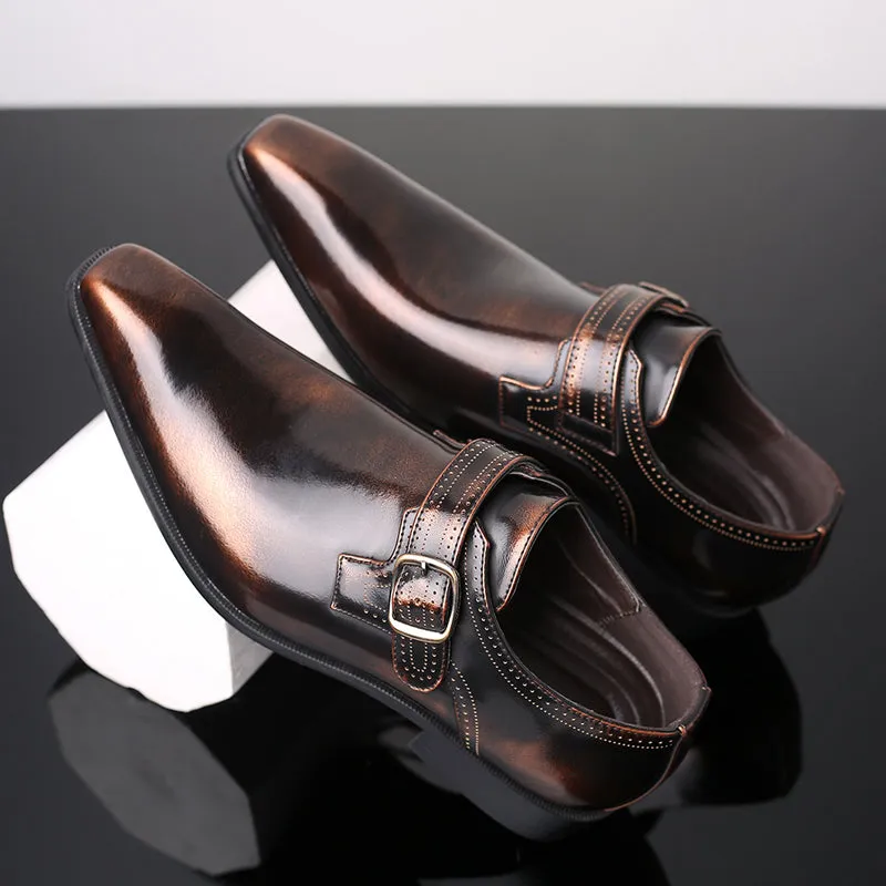 Garrison - Mens patent monk shoes