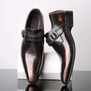 Garrison - Mens patent monk shoes