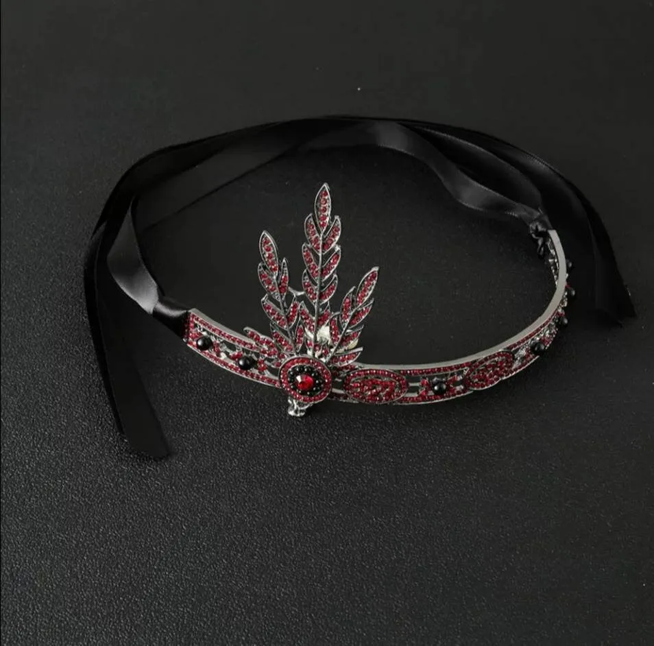 Gatsby Flapper Headband 20's rhinestone pearls art deco headband 1920's Headpiece fascinator, Bridal Headband, Crystal Ribbon Headband