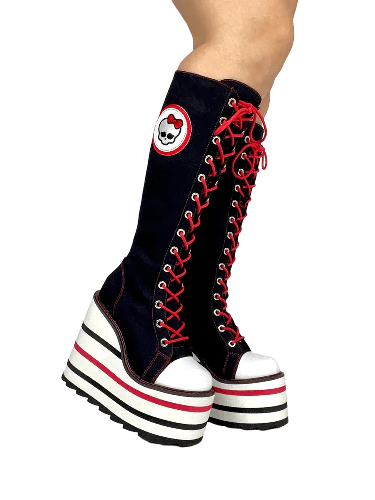 GHOUL BLACK/WHITE PLATFORM SNEAKERS