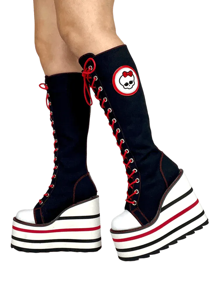 GHOUL BLACK/WHITE PLATFORM SNEAKERS