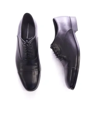 GIORGIO ARMANI - Black Cap Toe Sleek Oxfords W Round Toe - 9