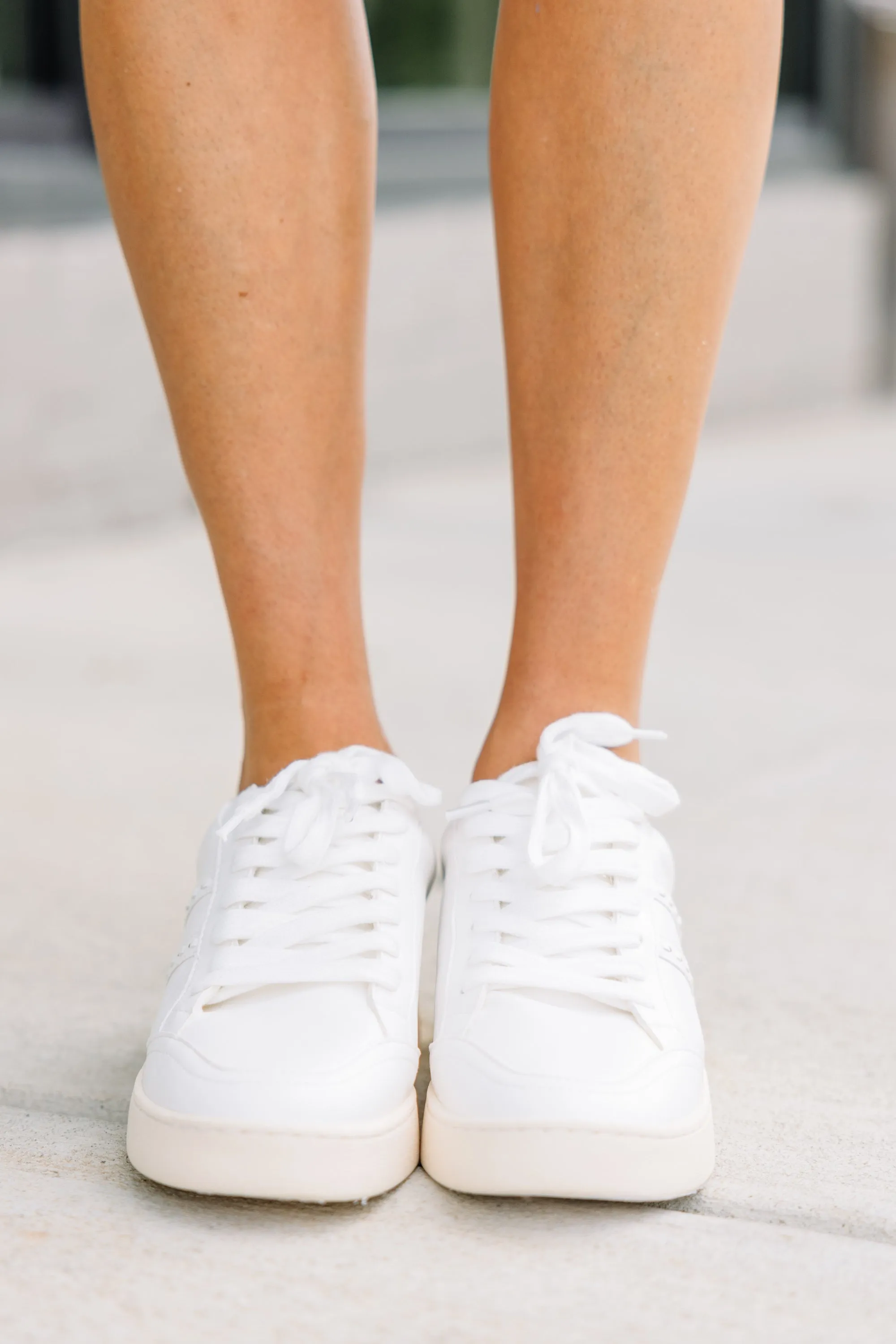 Give It A Try White Platform Sneakers