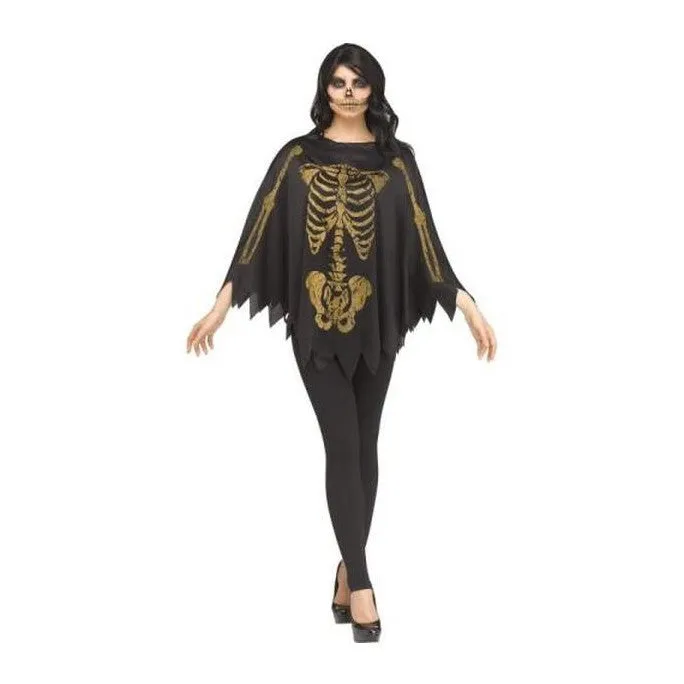 Glitter Skeleton Poncho 2 Colours