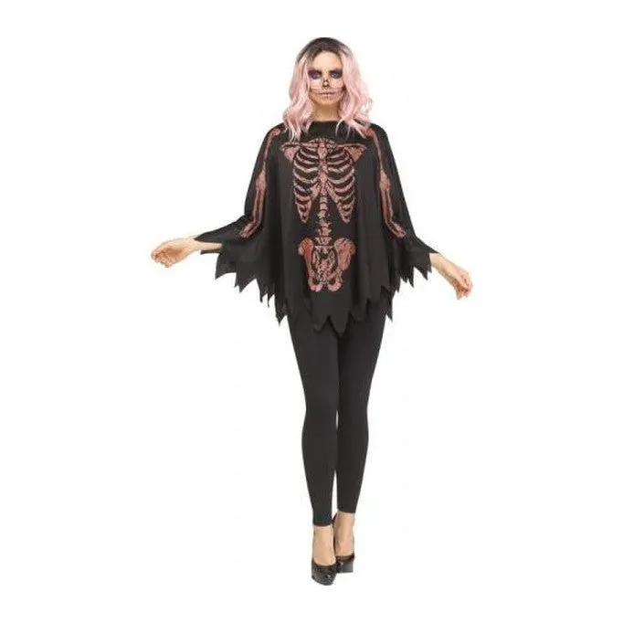 Glitter Skeleton Poncho 2 Colours