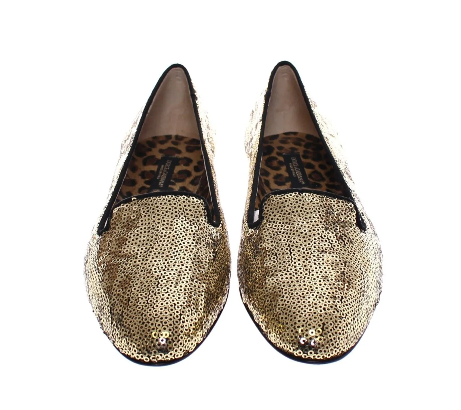 Gold Sequined Ballerinas Ballerina Flat Shoes