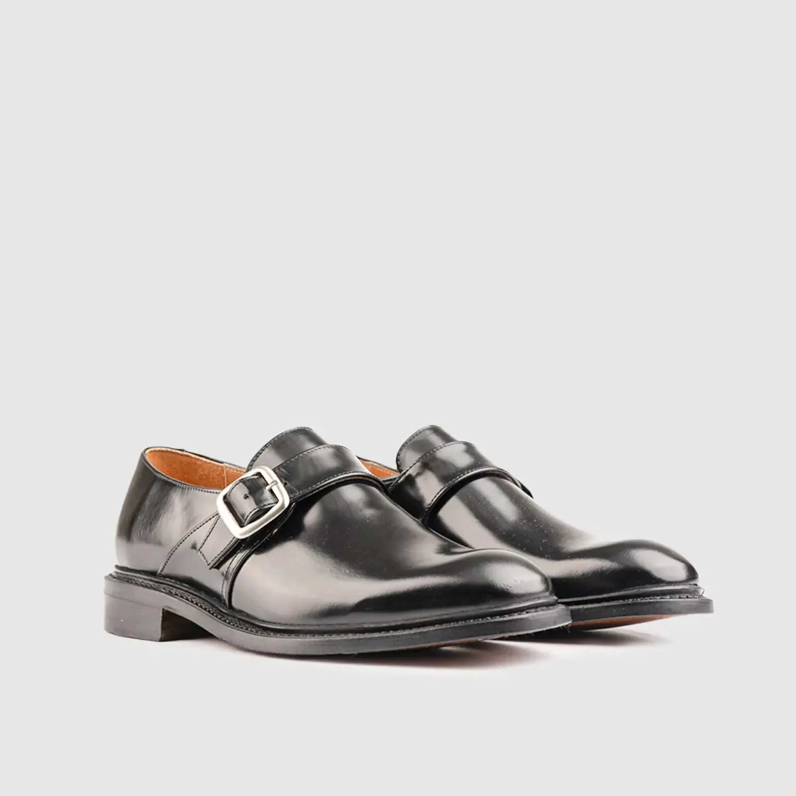 Goodyear Welt Single Monk Strap Slip On 6832 Black