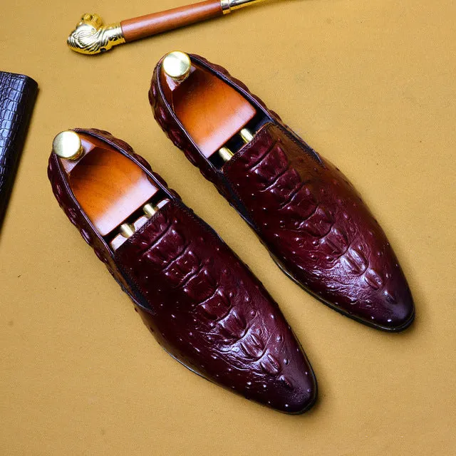 Handmade Italy Fashion crocodile shoes Wedding Party oxford shoes for men Genuine Leather Men's Derby Dress Shoes