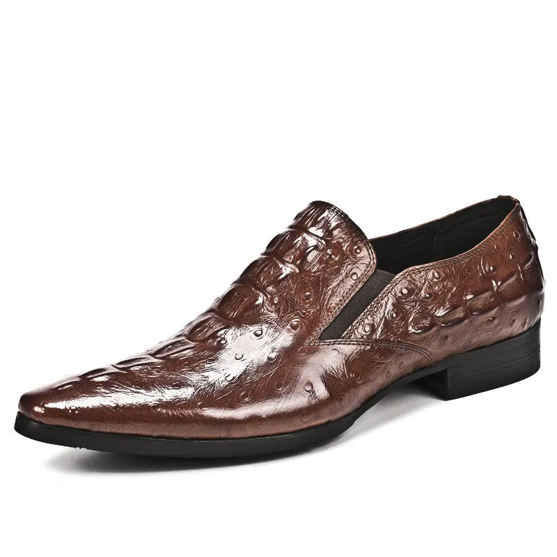Handmade Italy Fashion crocodile shoes Wedding Party oxford shoes for men Genuine Leather Men's Derby Dress Shoes