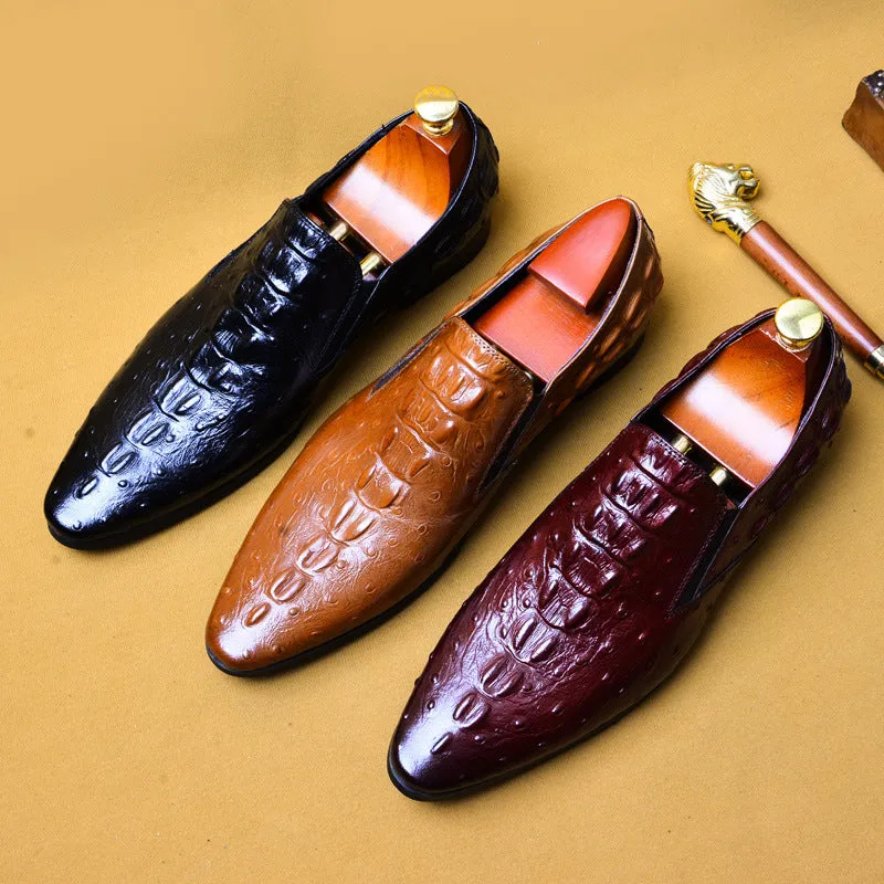 Handmade Italy Fashion crocodile shoes Wedding Party oxford shoes for men Genuine Leather Men's Derby Dress Shoes