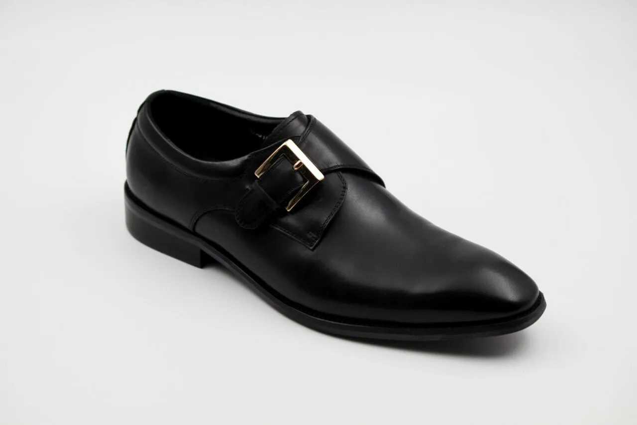 Hazel Black Buckle Monk