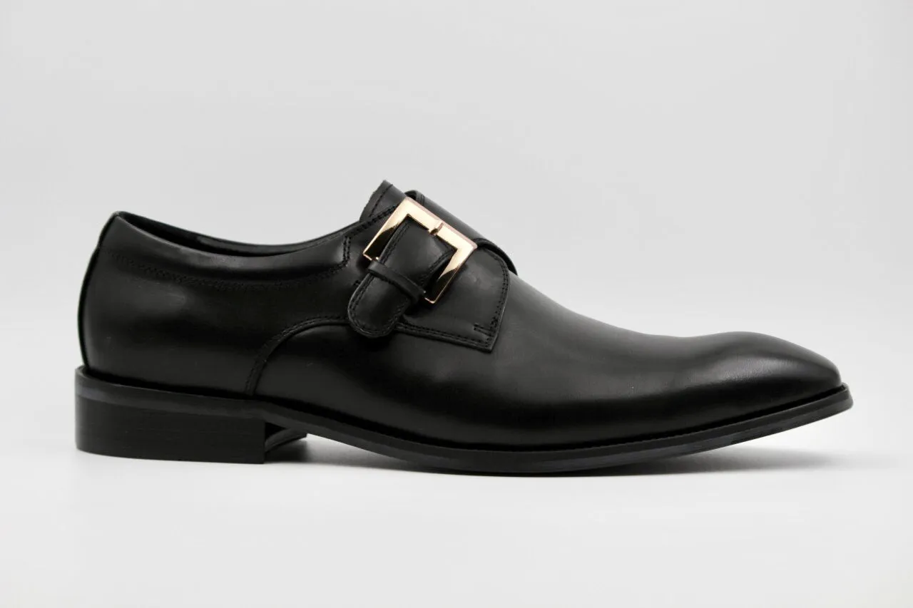Hazel Black Buckle Monk