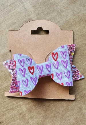 Heart Glitter Bow