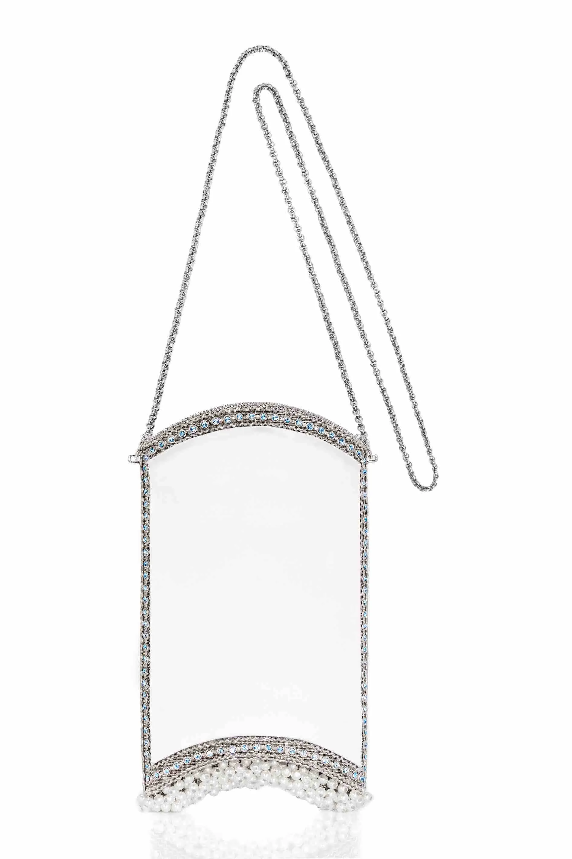 Jewel Aquamarine Pearl Phone Bag | Bridal | "Something Blue" Aquamarine & White