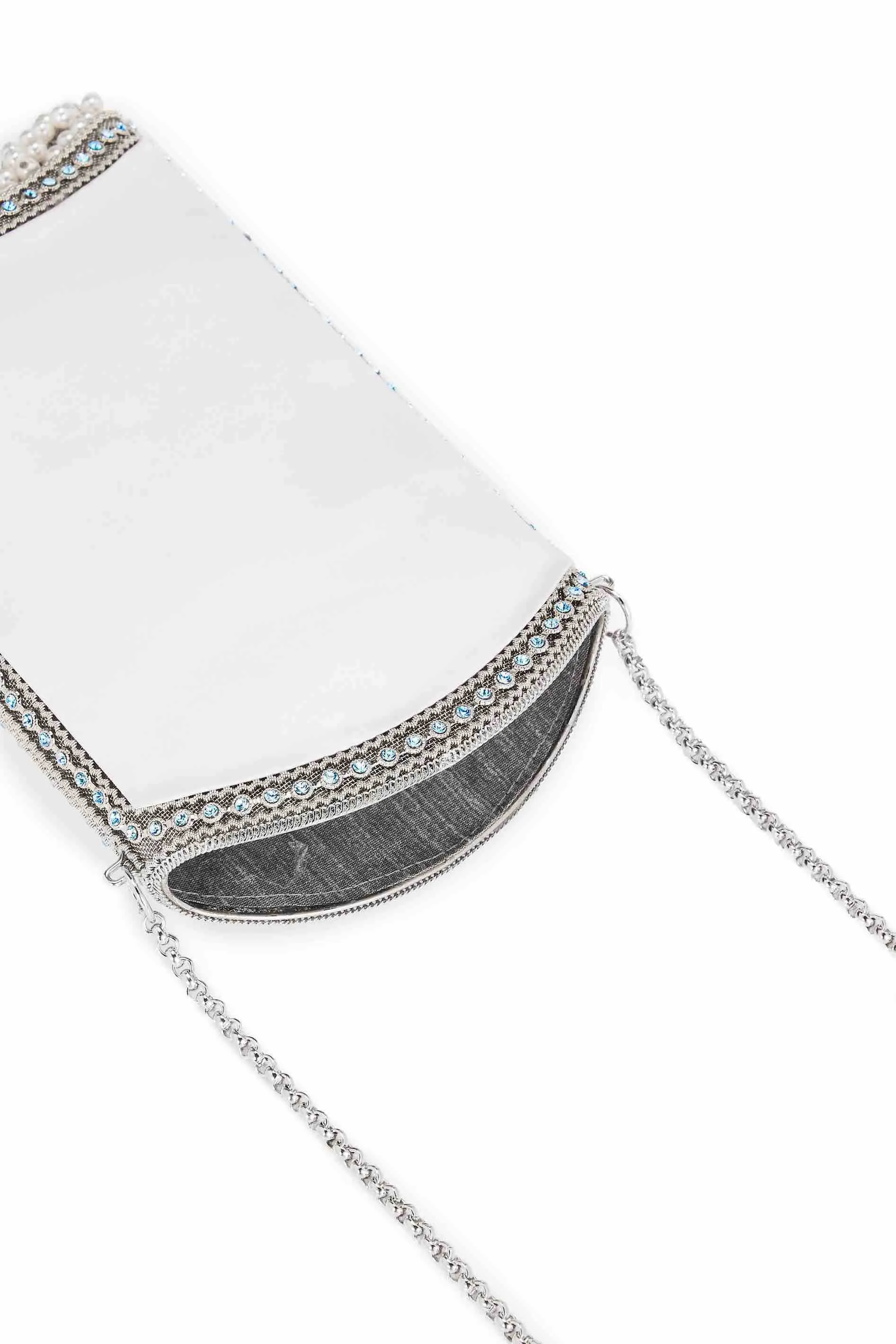 Jewel Aquamarine Pearl Phone Bag | Bridal | "Something Blue" Aquamarine & White