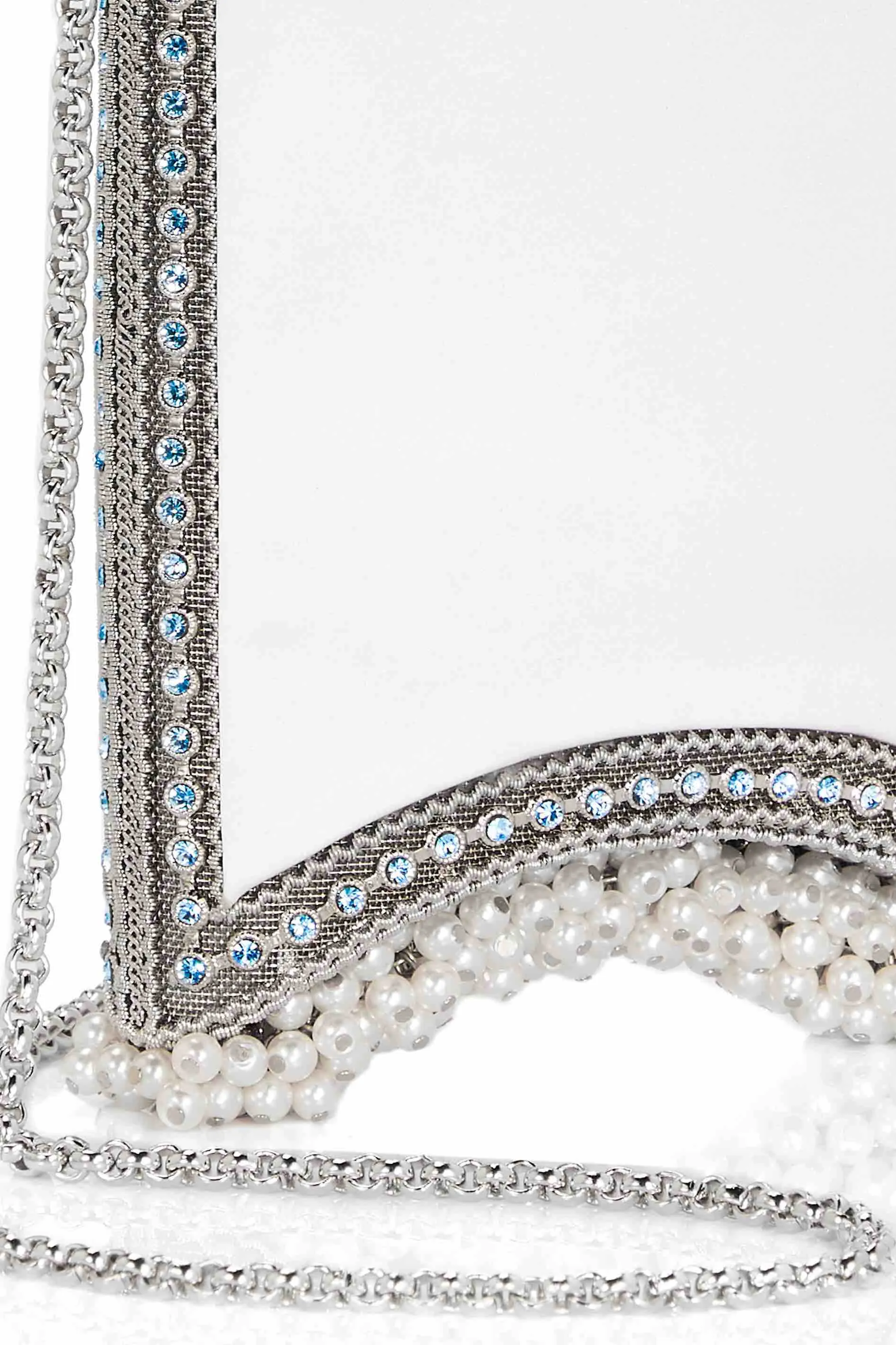 Jewel Aquamarine Pearl Phone Bag | Bridal | "Something Blue" Aquamarine & White