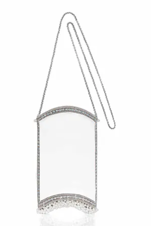 Jewel Aquamarine Pearl Phone Bag | Bridal | "Something Blue" Aquamarine & White