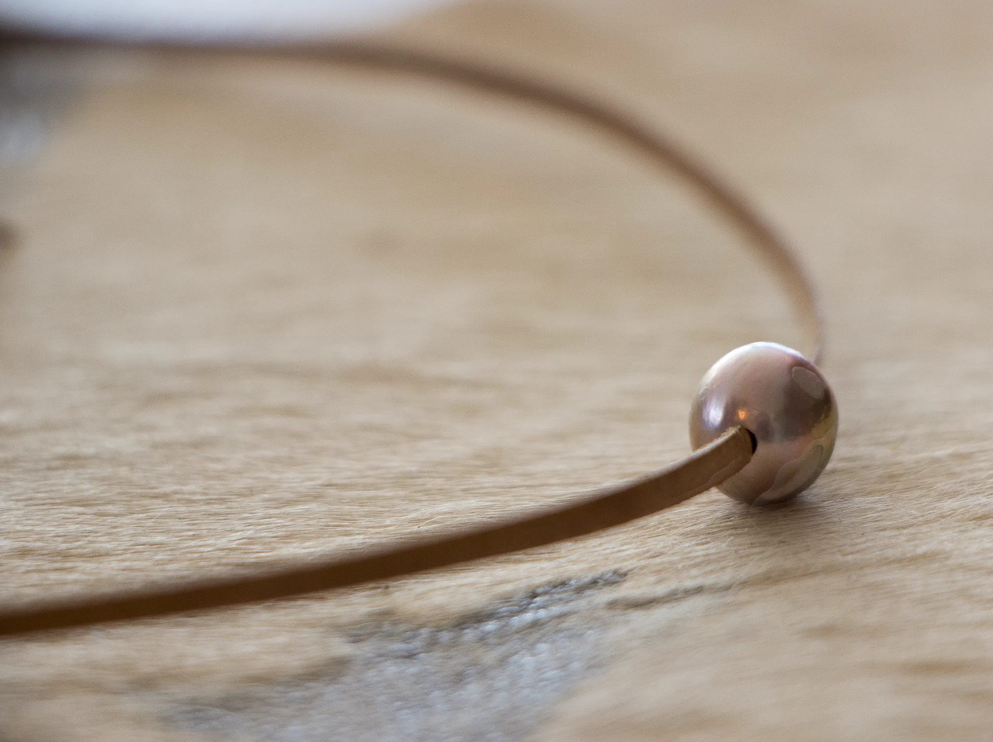 Judy Godec 1 Pearl Leather Necklace