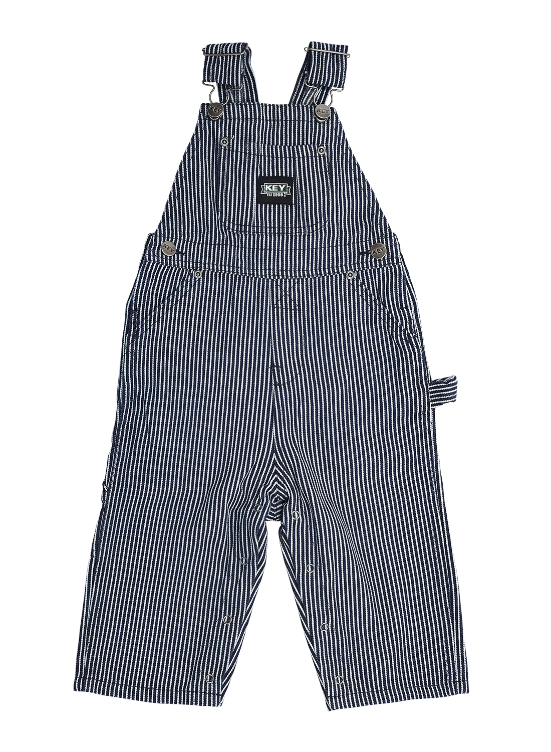 Key baby size coverall blue striped