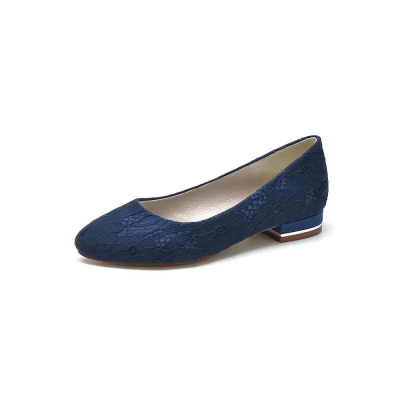 Lace Round Toe Flats