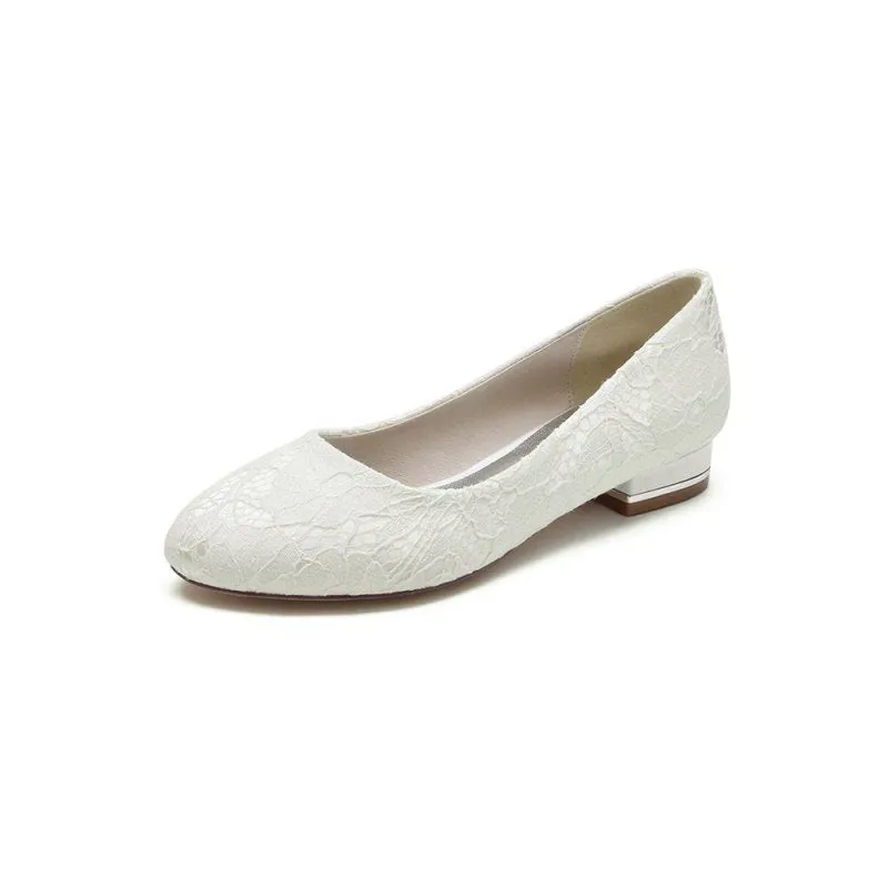 Lace Round Toe Flats