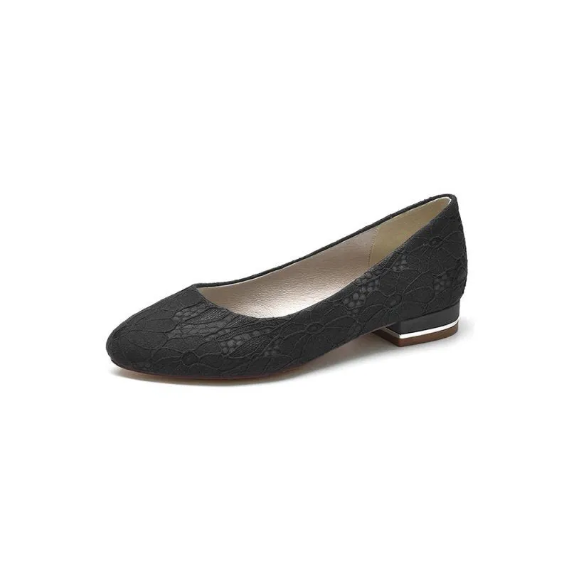 Lace Round Toe Flats