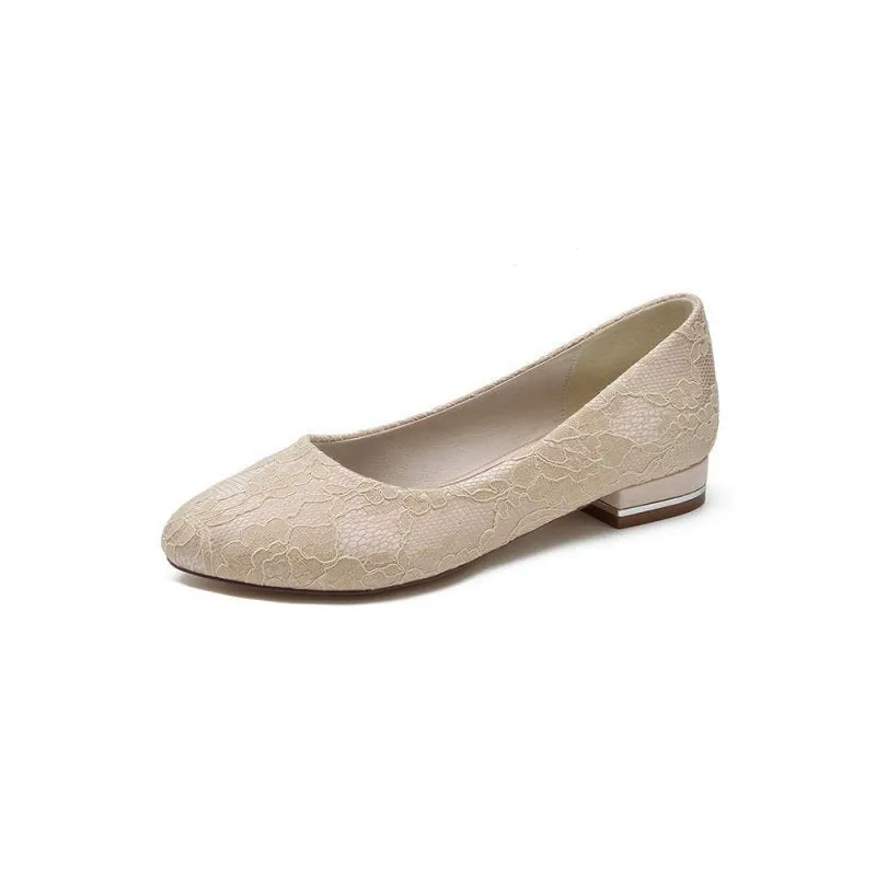 Lace Round Toe Flats