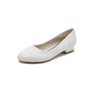 Lace Round Toe Flats