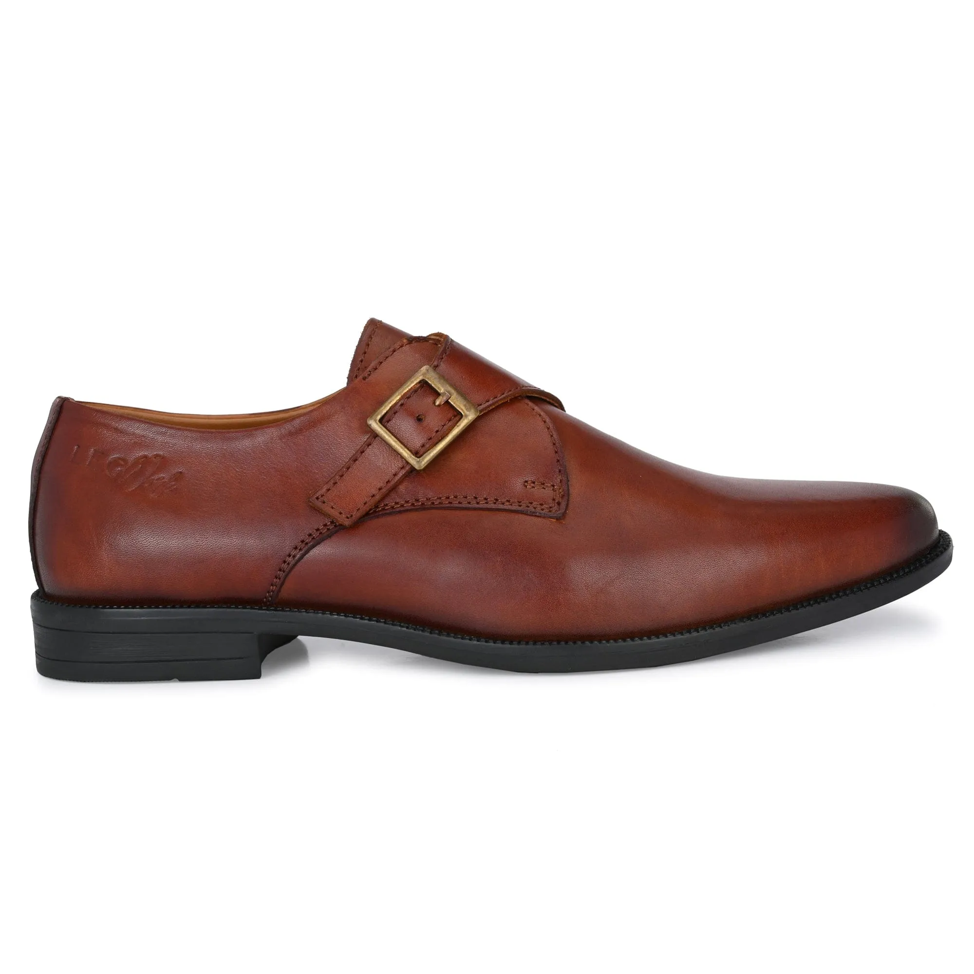 LEGWORK SINGLE MONK BRITISH TAN CALF ITALIAN LEATHER DRESS SHOE
