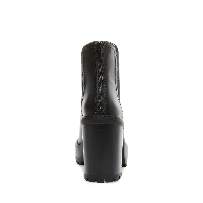 Lug Sole Stacked Heel Bootie